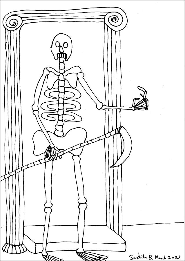 Tarot Drawing - Tarot Colouring Book Death by Sushila Burgess Tarot Drawing - Tarot Colouring Book Death by Sushila Burgess