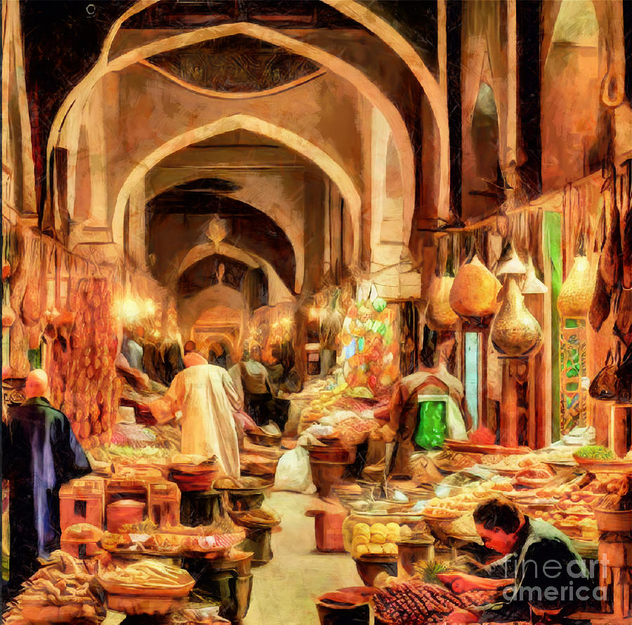 Taroudant Souk Two Painting by Painted In Style - Fine Art America