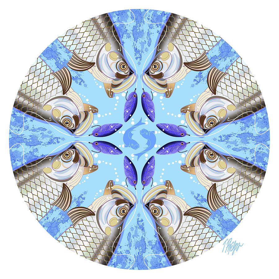Tarpon Fly Fishing Mandala Digital Art by Tim Phelps
