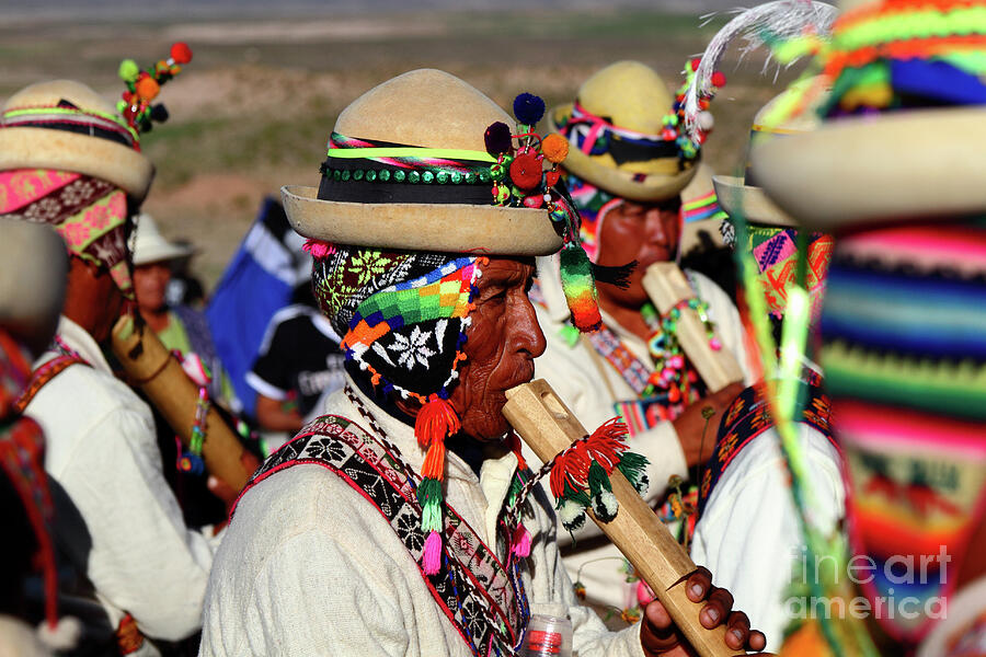 Tarqueada Musicians Oruro Region Bolivia Photograph by James Brunker