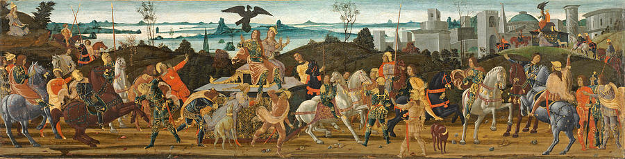 Tarquinius Priscus Entering Rome Painting by Jacopo del Sellaio Tarquinius Priscus Entering Rome Painting by Jacopo del Sellaio