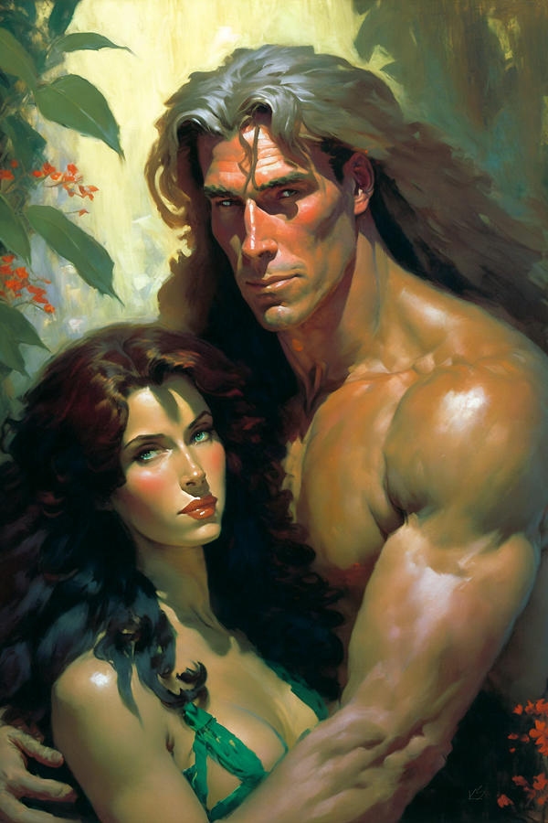 Tarzan and Jane - A Jungle Love Story Digital Art by Kai Saarto