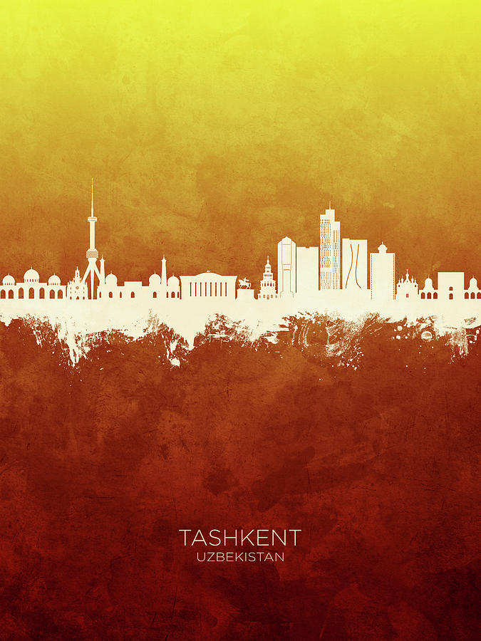 Tashkent Uzbekistan Skyline #04 Digital Art by Michael Tompsett