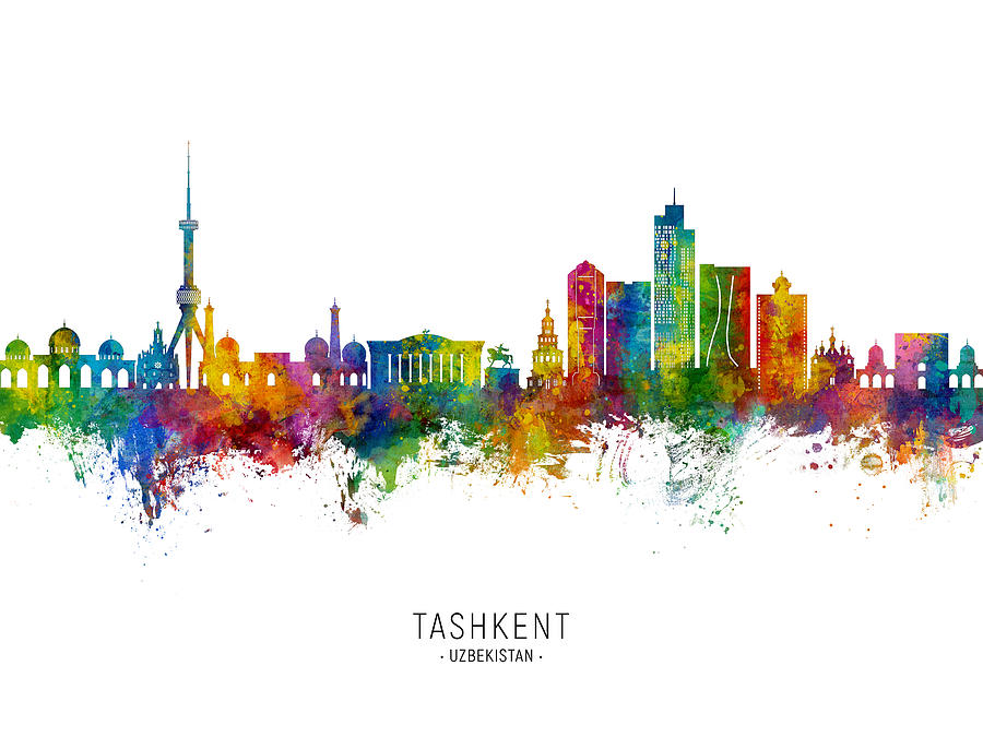 Tashkent Uzbekistan Skyline #67 Digital Art by Michael Tompsett