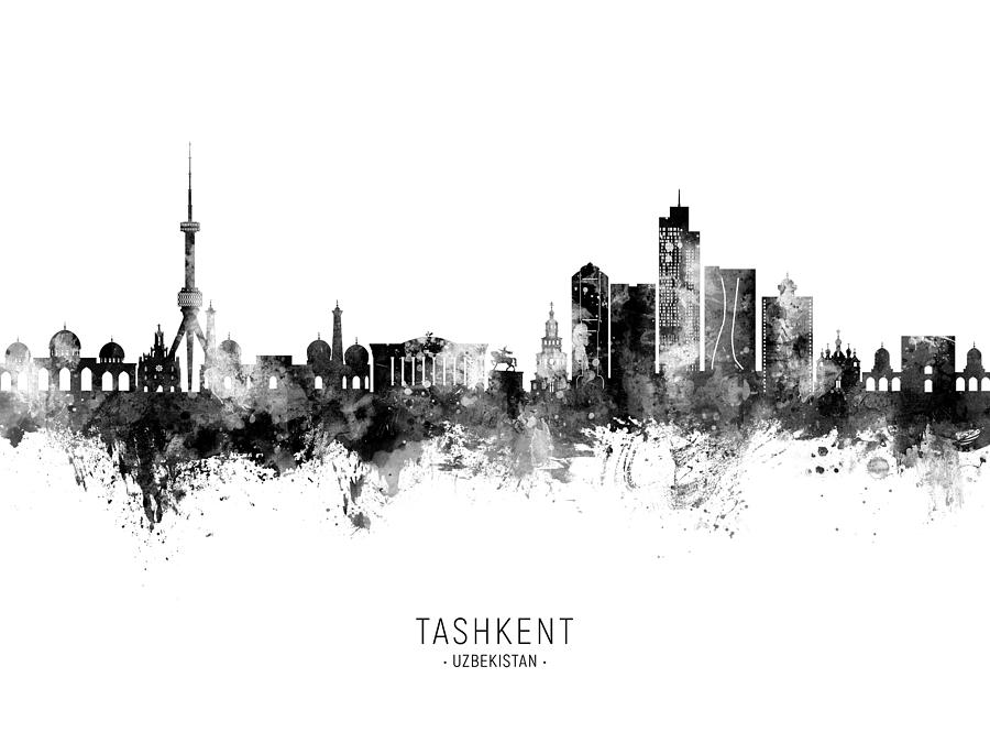 Tashkent Uzbekistan Skyline #68 Digital Art by Michael Tompsett