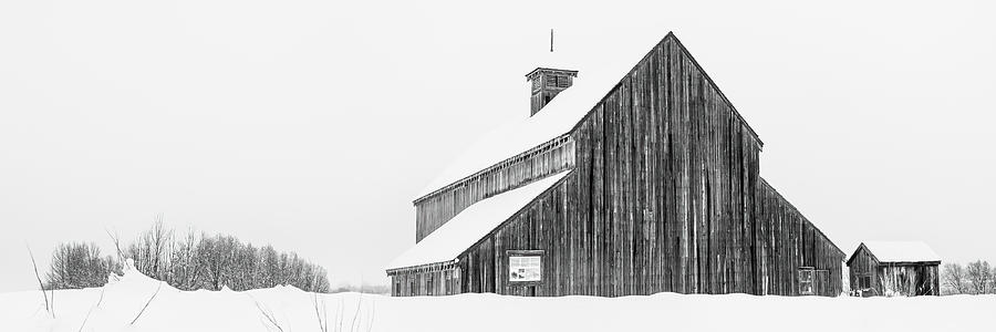 Black And White Photograph - Tate Barn Black and White Panorama by Wasatch Light
