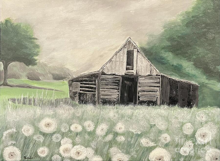 Tree Painting - Tattered Barn by J L Zuber Arts