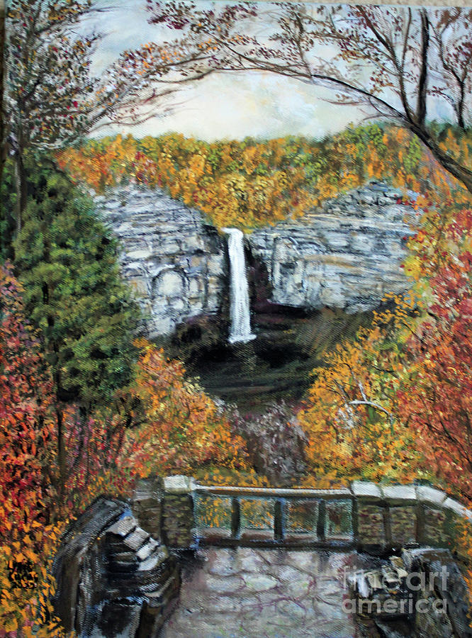 Taughannock Falls in Autumn Painting by Lyric Lucas
