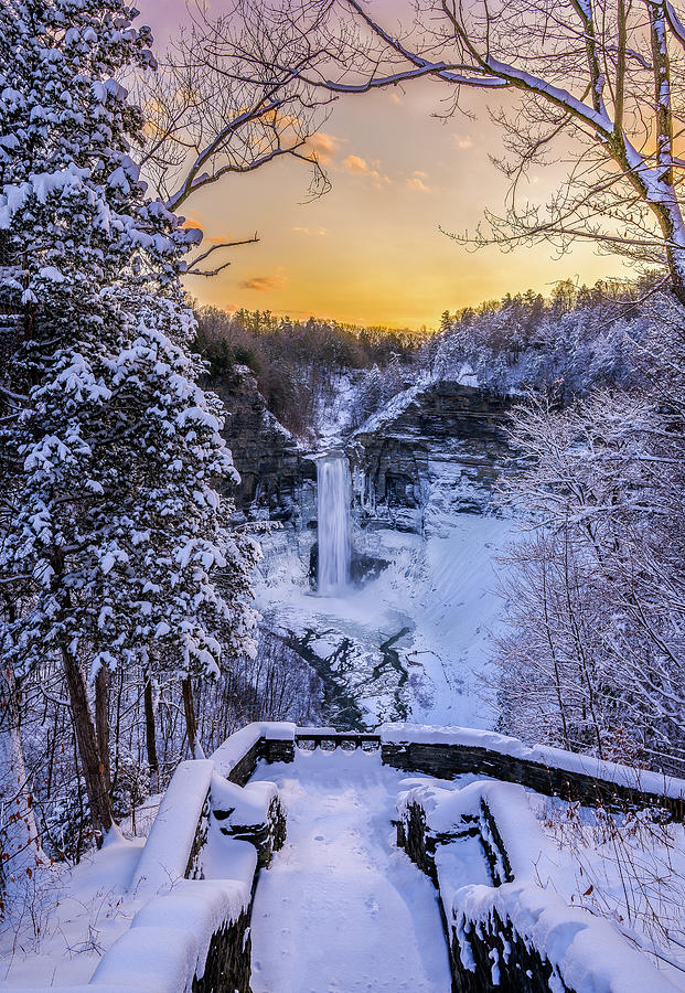 Taughannock Falls In Winter Photograph by Mark Papke