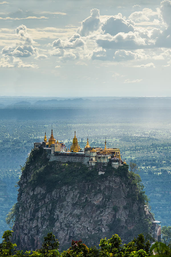 Taung Kalat temple on Mount Popa in bagan myanmar Photograph by Photo by Supoj Buranaprapapong