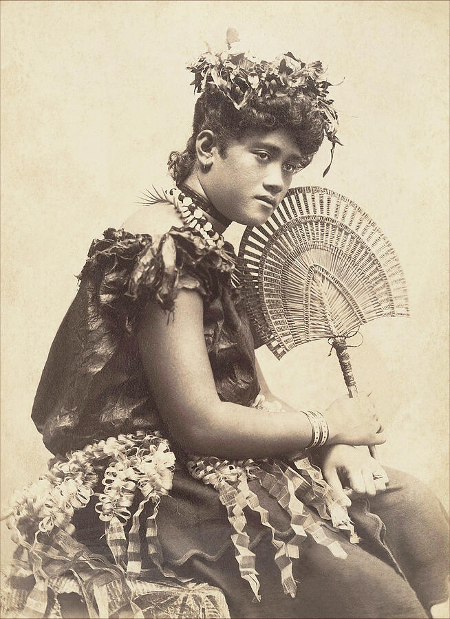 Taupo matautu, a samoan village belle, c1890-1900 photograph by thomas