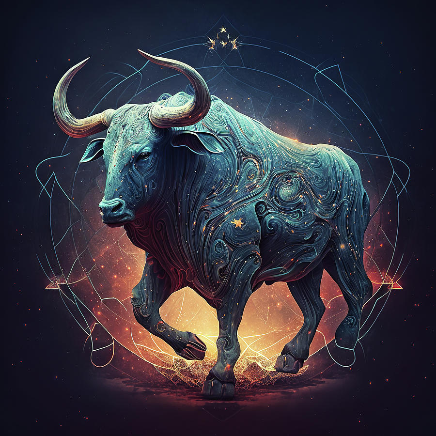Taurus the Bull Zodiac Sign Digital Art by Jim Vallee