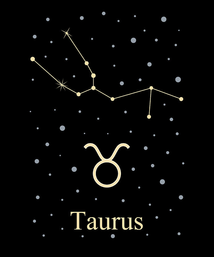 Taurus zodiac constellation stars symbol logo gift Digital Art by Mario ...
