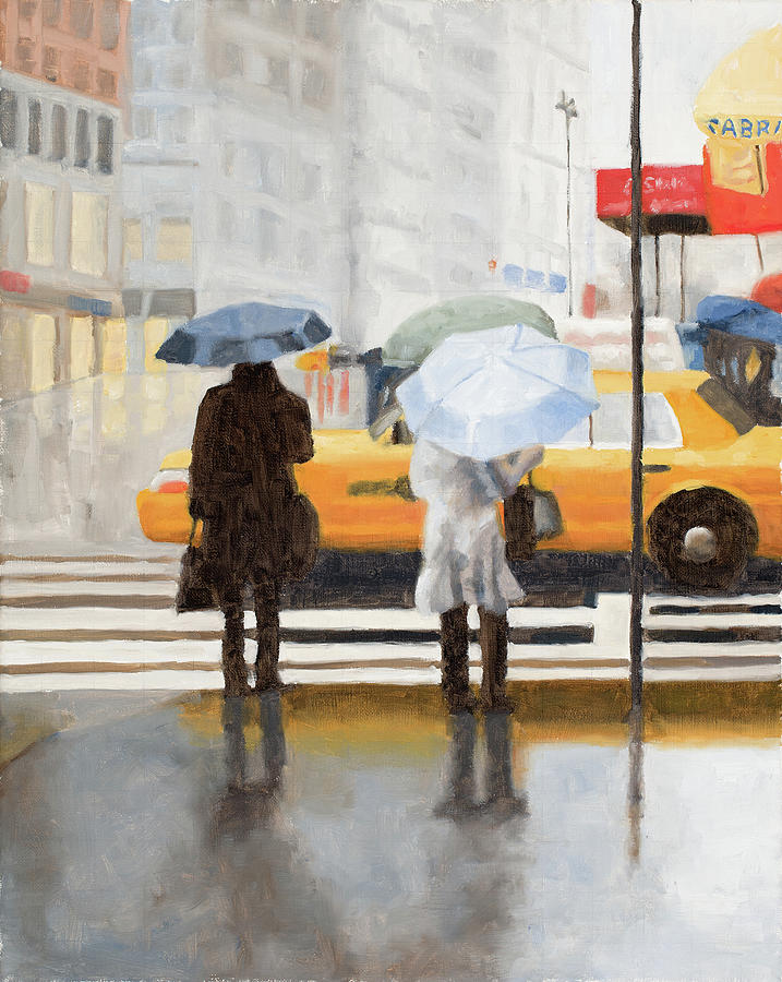 Umbrella Painting - Taxi day by Tate Hamilton