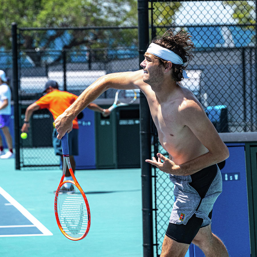 Taylor Fritz practicing Tennis 2022 Photograph by Dianna Tatkow - Fine ...