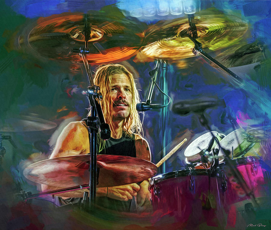 Taylor Hawkins Foo Fighters Mixed Media by Mal Bray