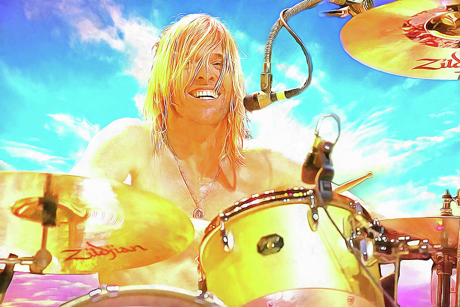 Taylor Hawkins Mixed Media - Taylor Hawkins Tribute Foo Fighters Art Cold Day In The Sun by The Rocker Chic