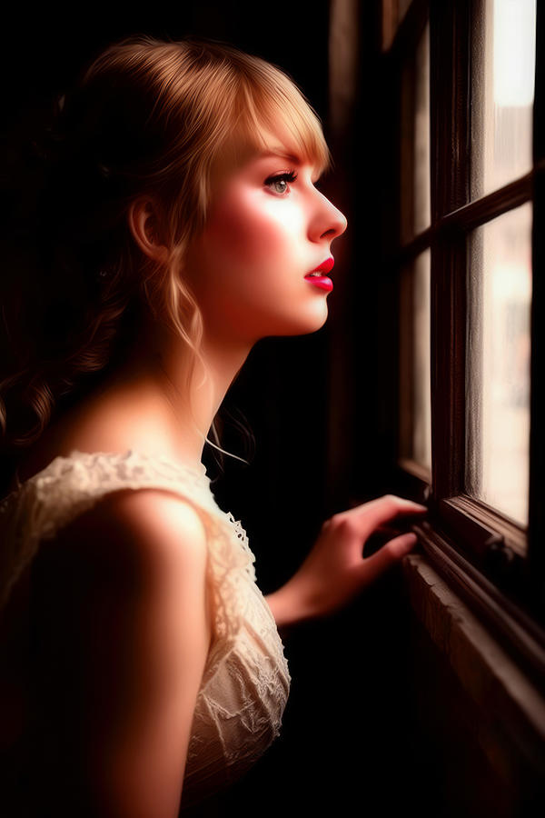 Taylor Swift Awaiting Her Romeo Digital Art by Wes and Dotty Weber