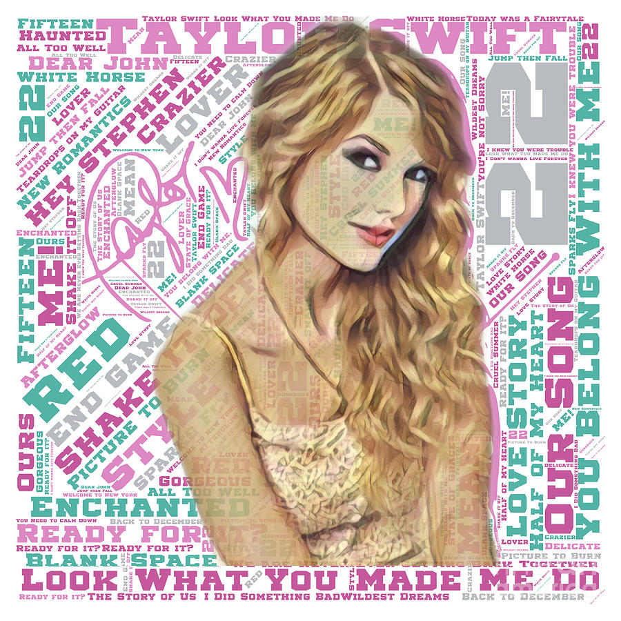 Taylor Swift Digital Art - Taylor Swift by Gerilynn Samuel RockerchickART