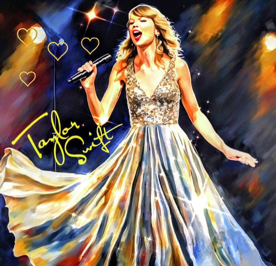 Taylor Swift Painting - Taylor Swift Glamour  by Vanessa Sisk