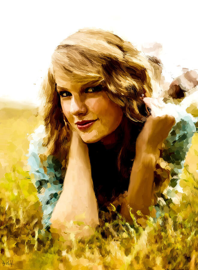 Taylor Swift lying on grass Digital Art by Gradify Creations - Fine Art ...