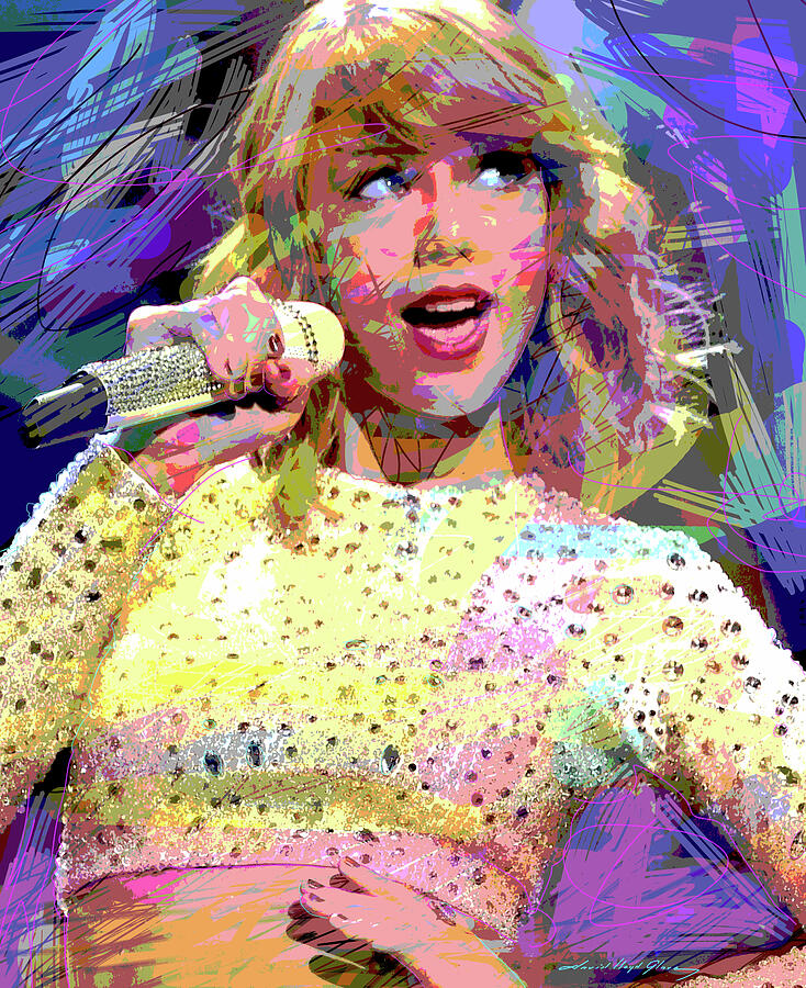 Taylor Swift Painting - Taylor Swift The Voice by David Lloyd Glover