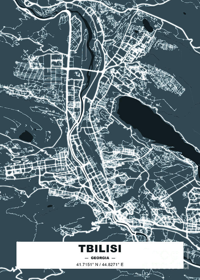 Map Digital Art - Tbilisi Georgia by Bo Kev