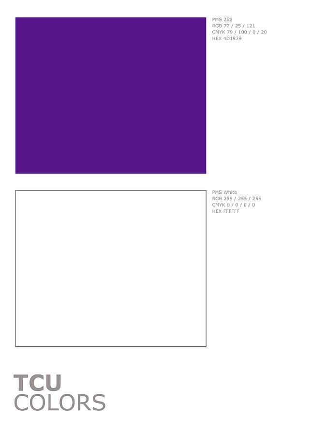 TCU College Sports Team Official Colors Palette Minimalist Mixed Media ...