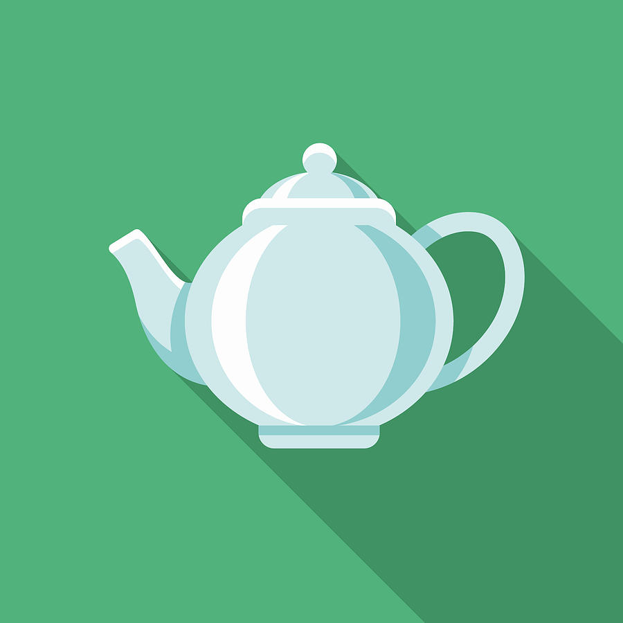 Tea Flat Design Winter Icon with Side Shadow Drawing by Bortonia