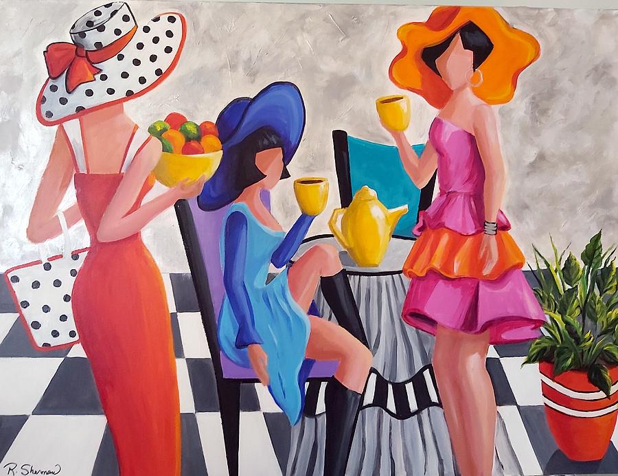 Tea For Three Painting by Rosie Sherman