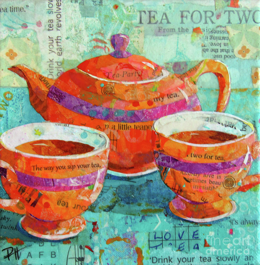 Tea for Two Mixed Media by Patricia Henderson