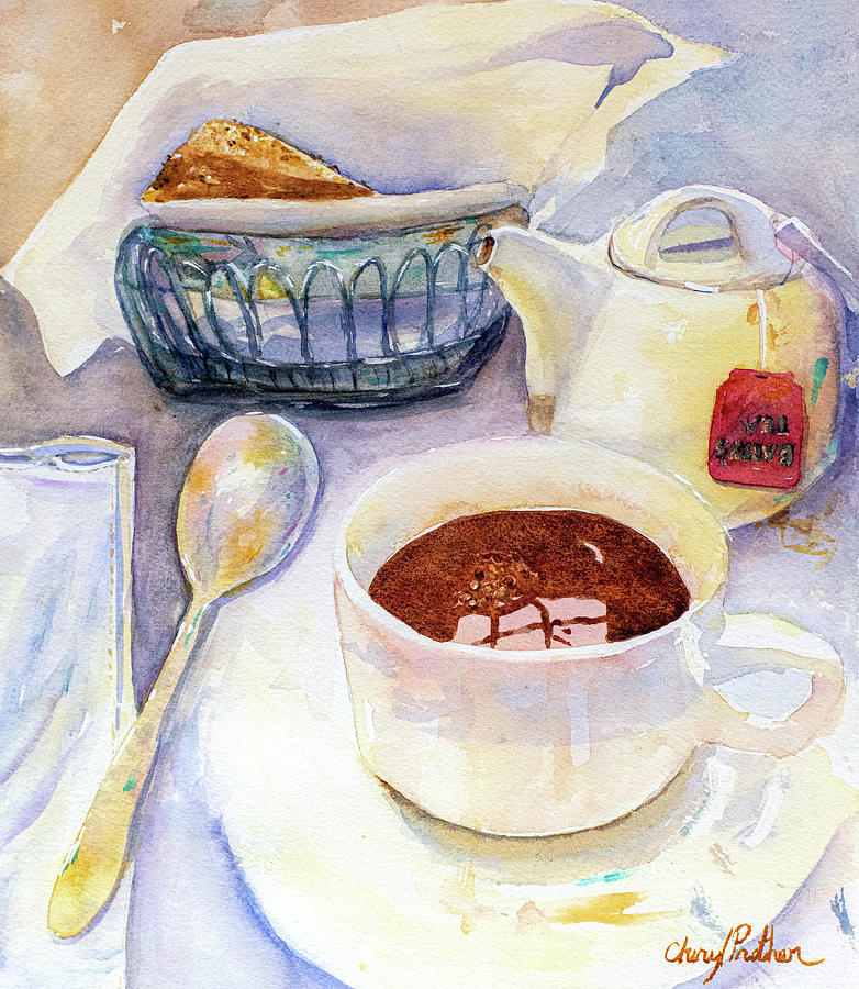 Tea Reflections Painting by Cheryl Prather