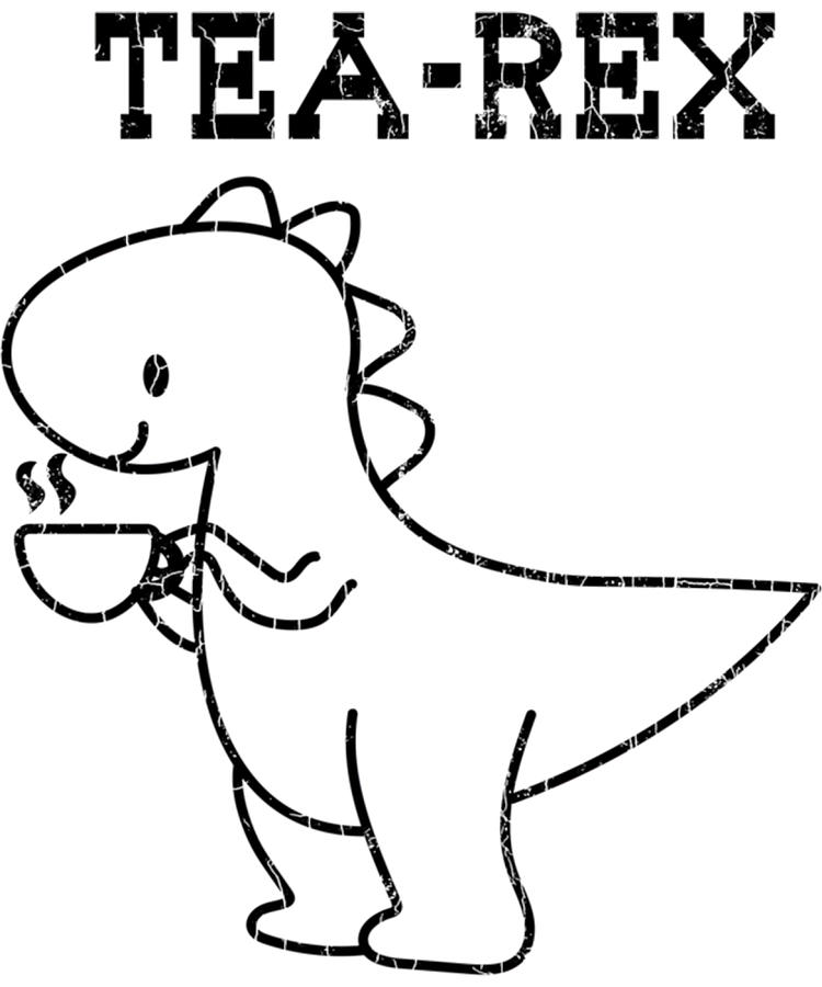 tea rex funny tea dinosaur Poster cool Painting by Luke Kelly | Fine ...