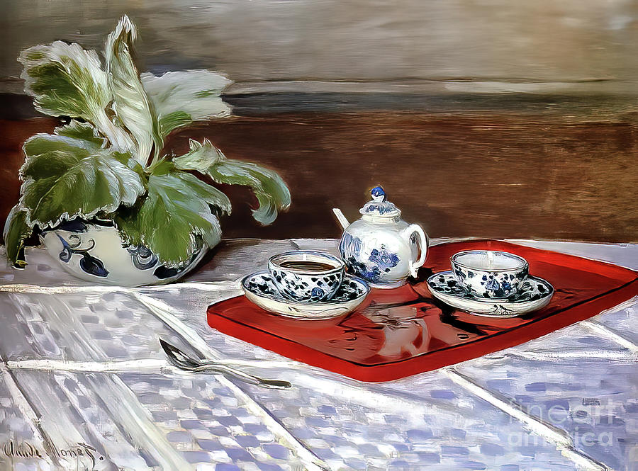 Tea Set by Claude Monet 1872 Painting by Claude Monet