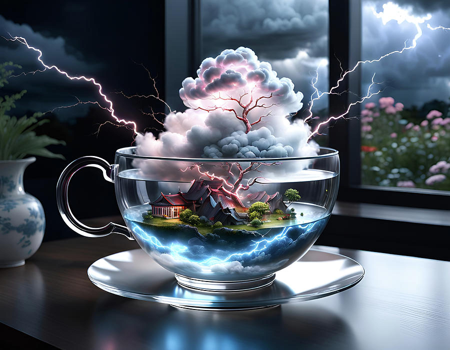 Tea-Storm Digital Art by Deb Beausoleil