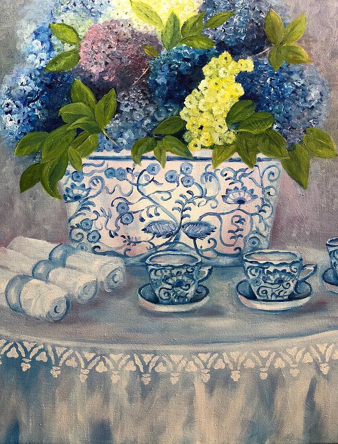 Tea Time Painting by Barbara Landry