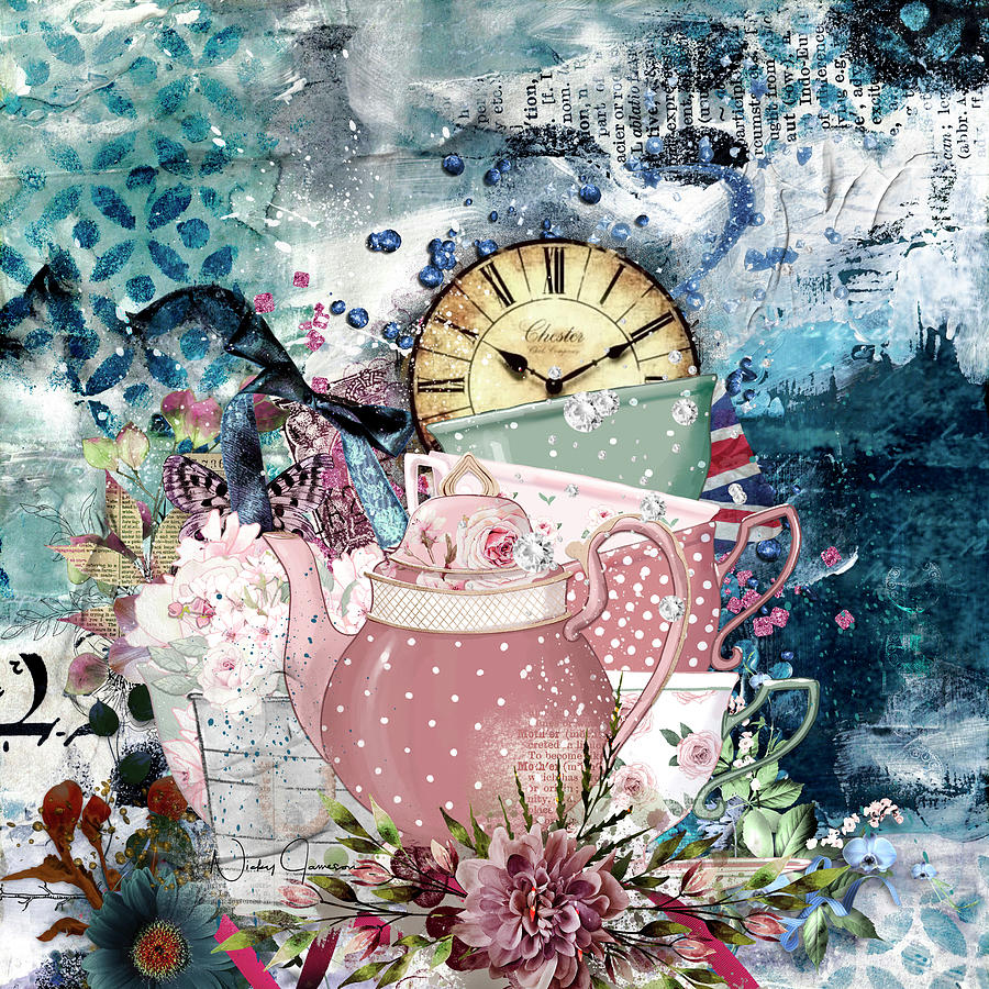 Tea Time Collage Mixed Media by Nicky Jameson