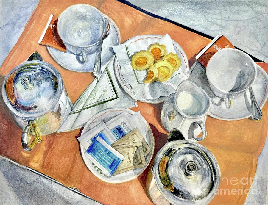 Tea Painting - Tea Time in Florence  by Buffy Weiss