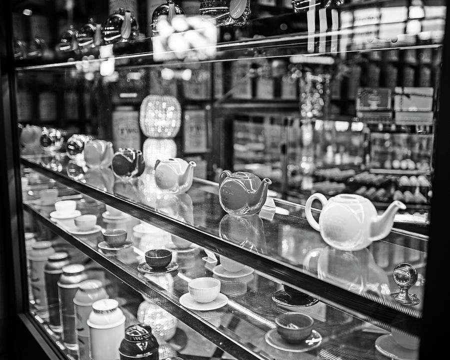 Tea Time in London London Tea Shop United Kingdom UK England Black and White Photograph by Toby McGuire