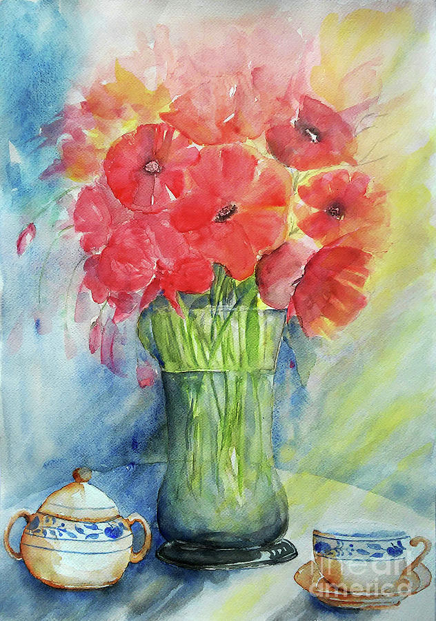 Tea Time Painting by Jasna Dragun