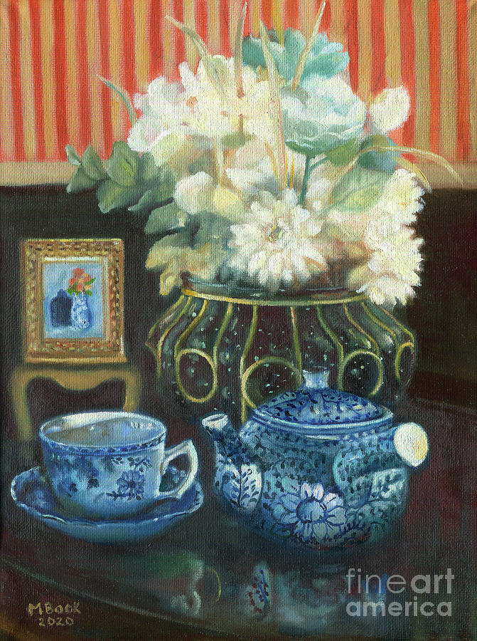 Tea Time Painting by Marlene Book