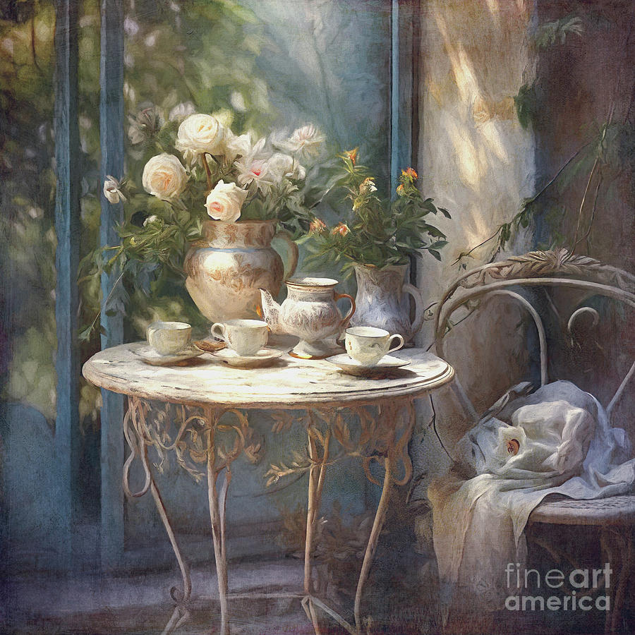 Tea Time -Still Life Digital Art by Maria Angelica Maira