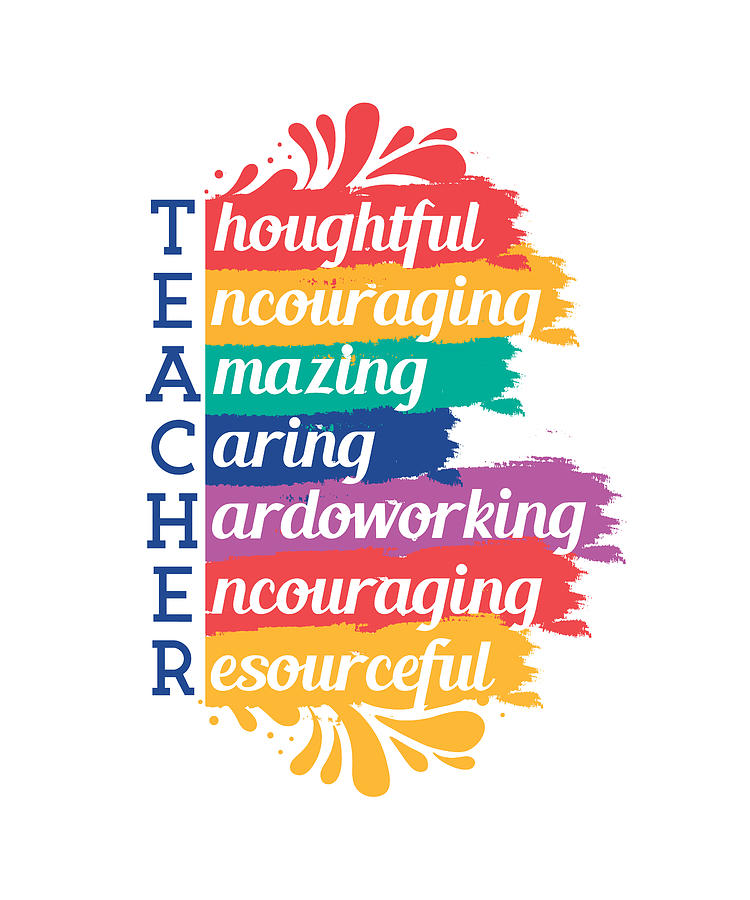 Teacher Rainbow Quote Digital Art by Lisa O'Brien | Pixels