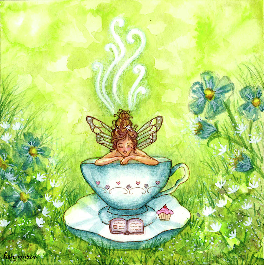 Teacup Fairy Painting by Lisa Maynard - Fine Art America