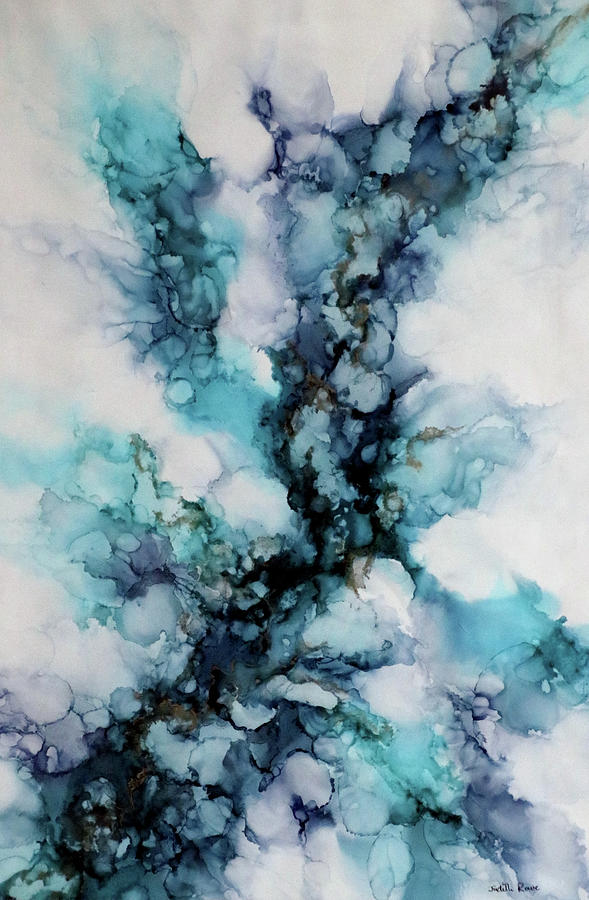 Teal Abstract Painting by Judith Rowe