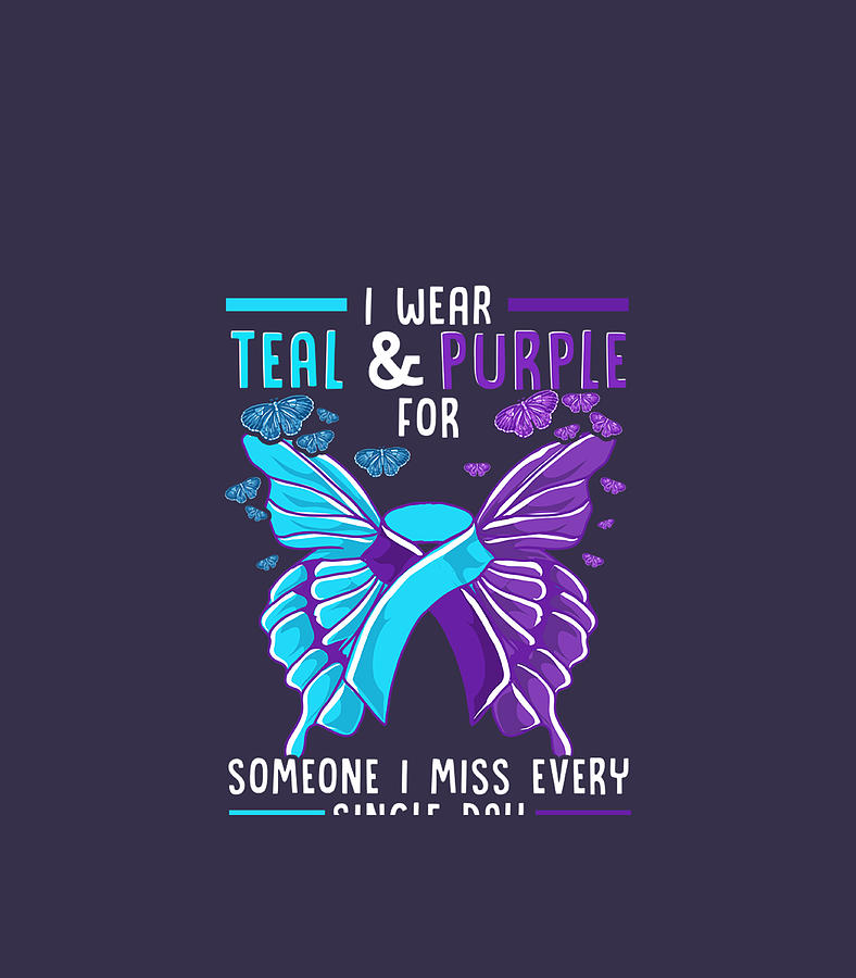 Teal And Purple Ribbon Suicide Prevention Awareness Digital Art By ...