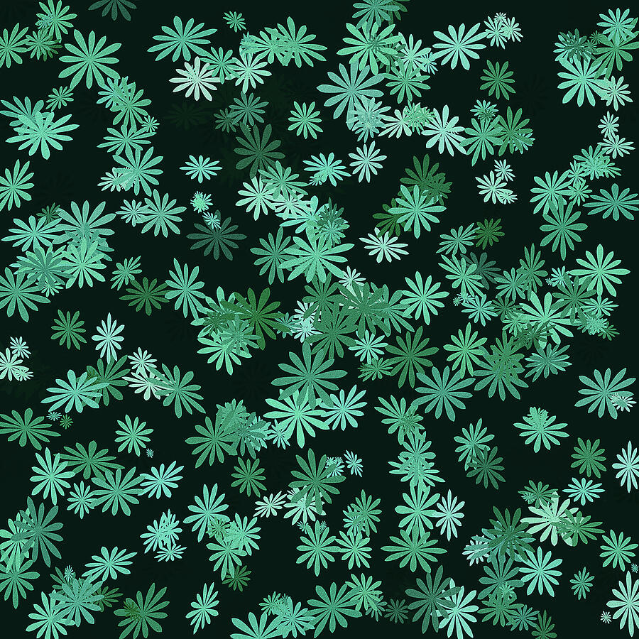 Teal Daisies Digital Art by Bamalam Art