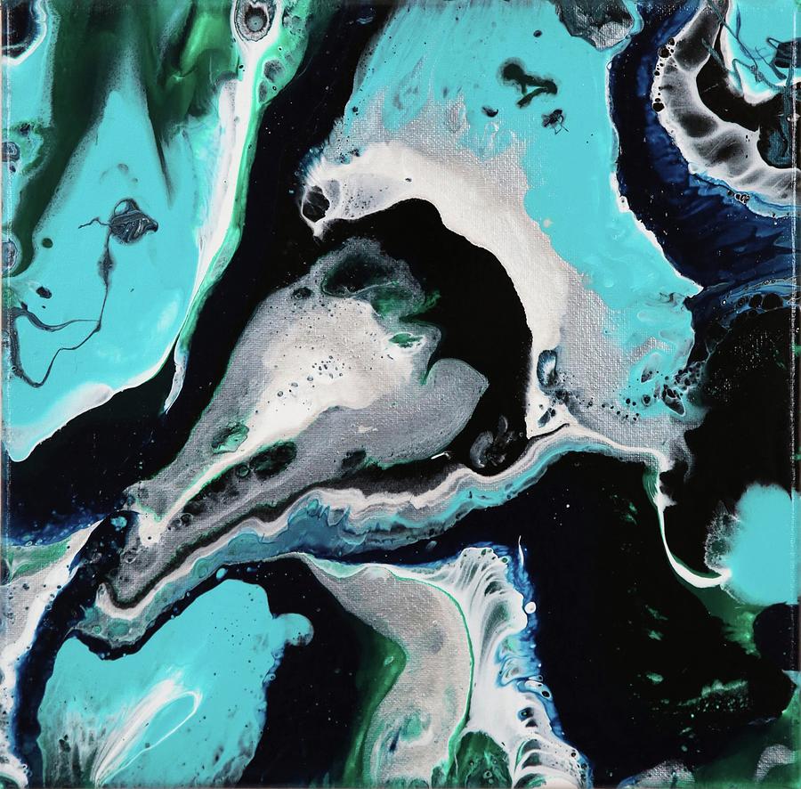 Teal Flow 2 Painting by Nicole Pedra