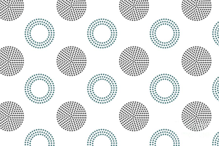 Teal Gray and White Circle Polka Dot Pattern Pairs DV 2022 Popular ...