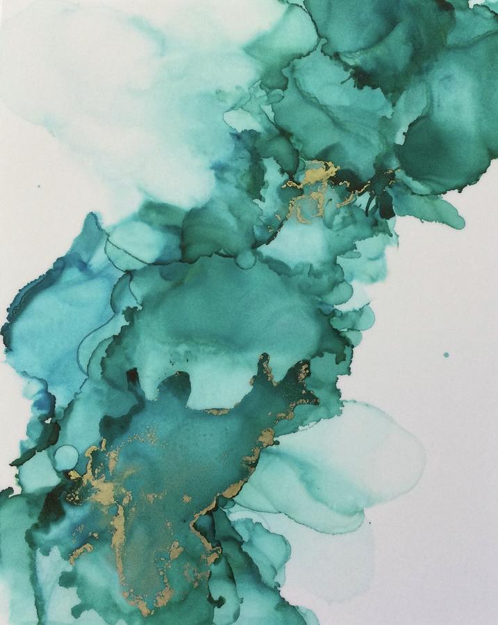 Teal Illusions Painting by Lael Rutherford